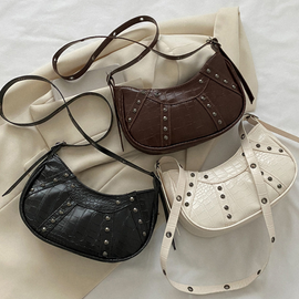 [GIRLS GOOB] Women's Rivet Hobo Vintage Mini Shoulder Bag Tote Bag Handbag, China OEM